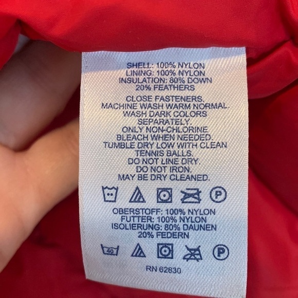 Lands’ End || Down Feather Red Winter Parka Style Zipper Quilted Jacket XL 42-44 - Picture 15 of 17